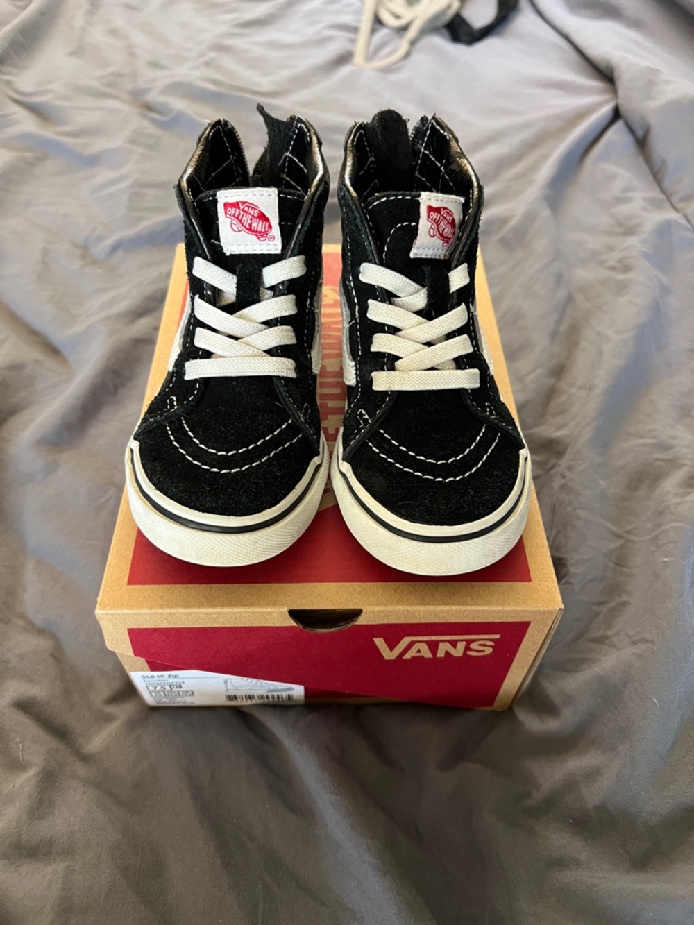 Vans Kids Black and White High-Top Sneakers
